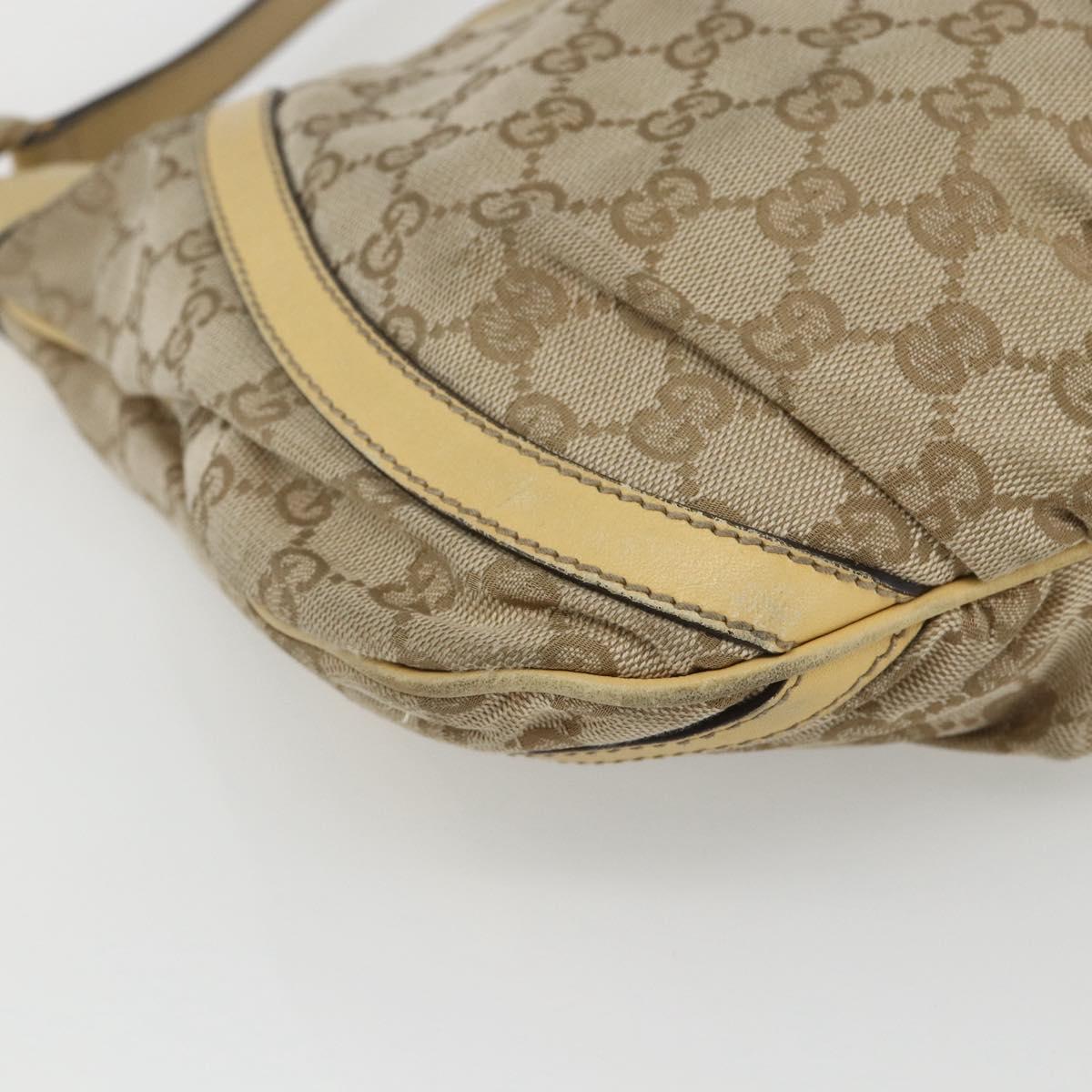 GUCCI GG Canvas Abbey Shoulder Bag Beige Gold 203257 Auth 163025