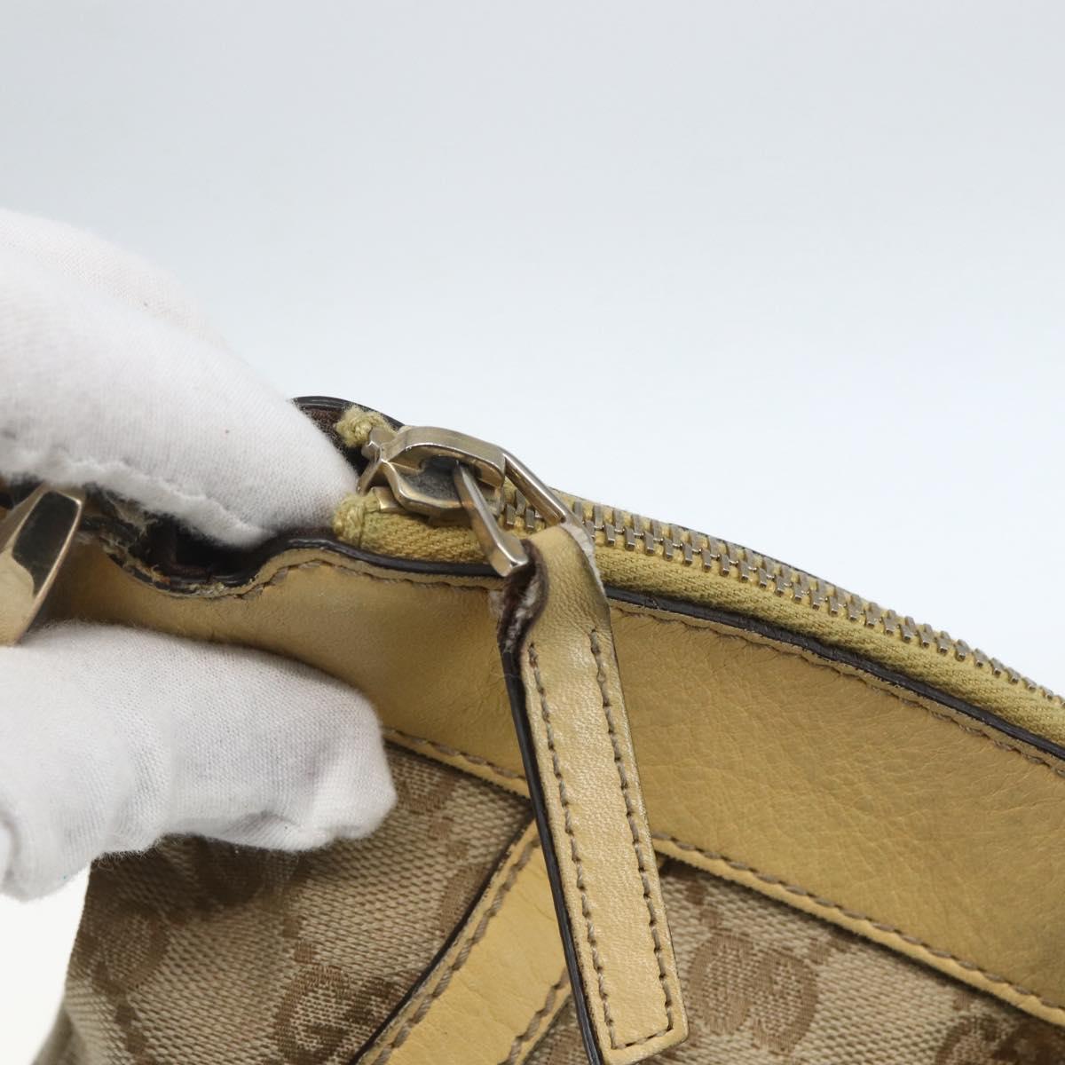GUCCI GG Canvas Abbey Shoulder Bag Beige Gold 203257 Auth 163025