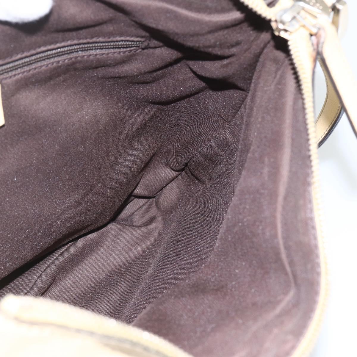 GUCCI GG Canvas Abbey Shoulder Bag Beige Gold 203257 Auth 163025