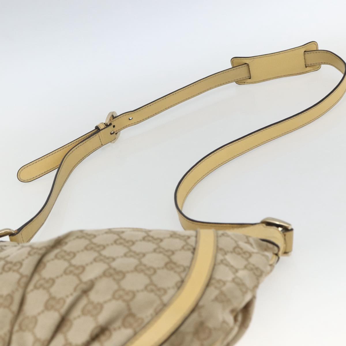 GUCCI GG Canvas Abbey Shoulder Bag Beige Gold 203257 Auth 163025