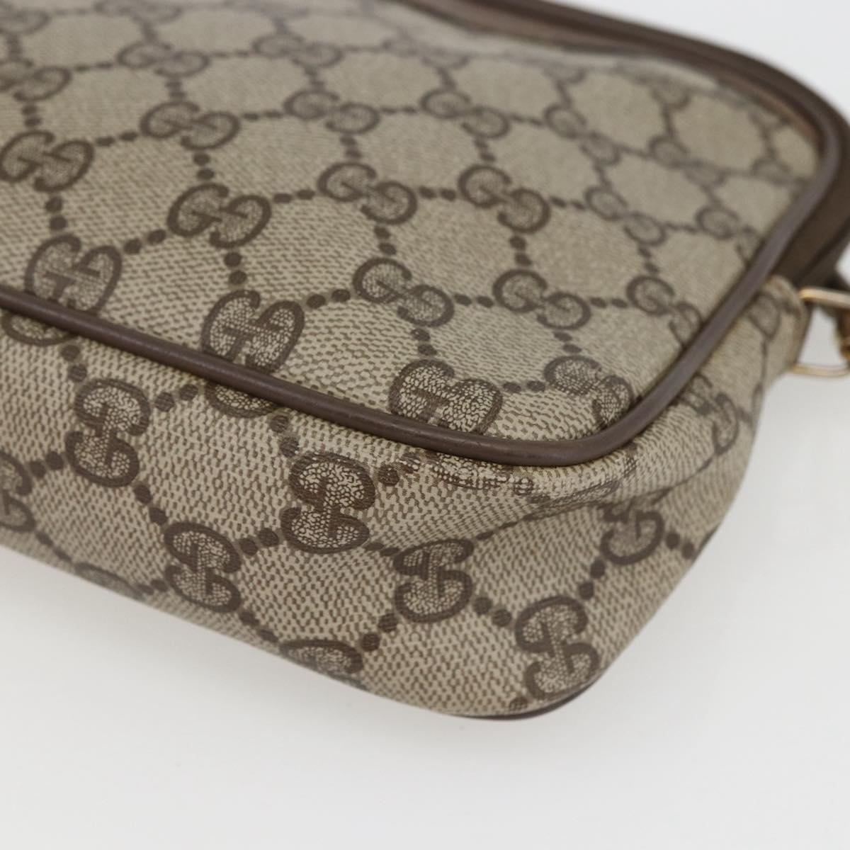 GUCCI GG Supreme Shoulder Bag PVC Beige Gold 89 02 068 Auth 163026