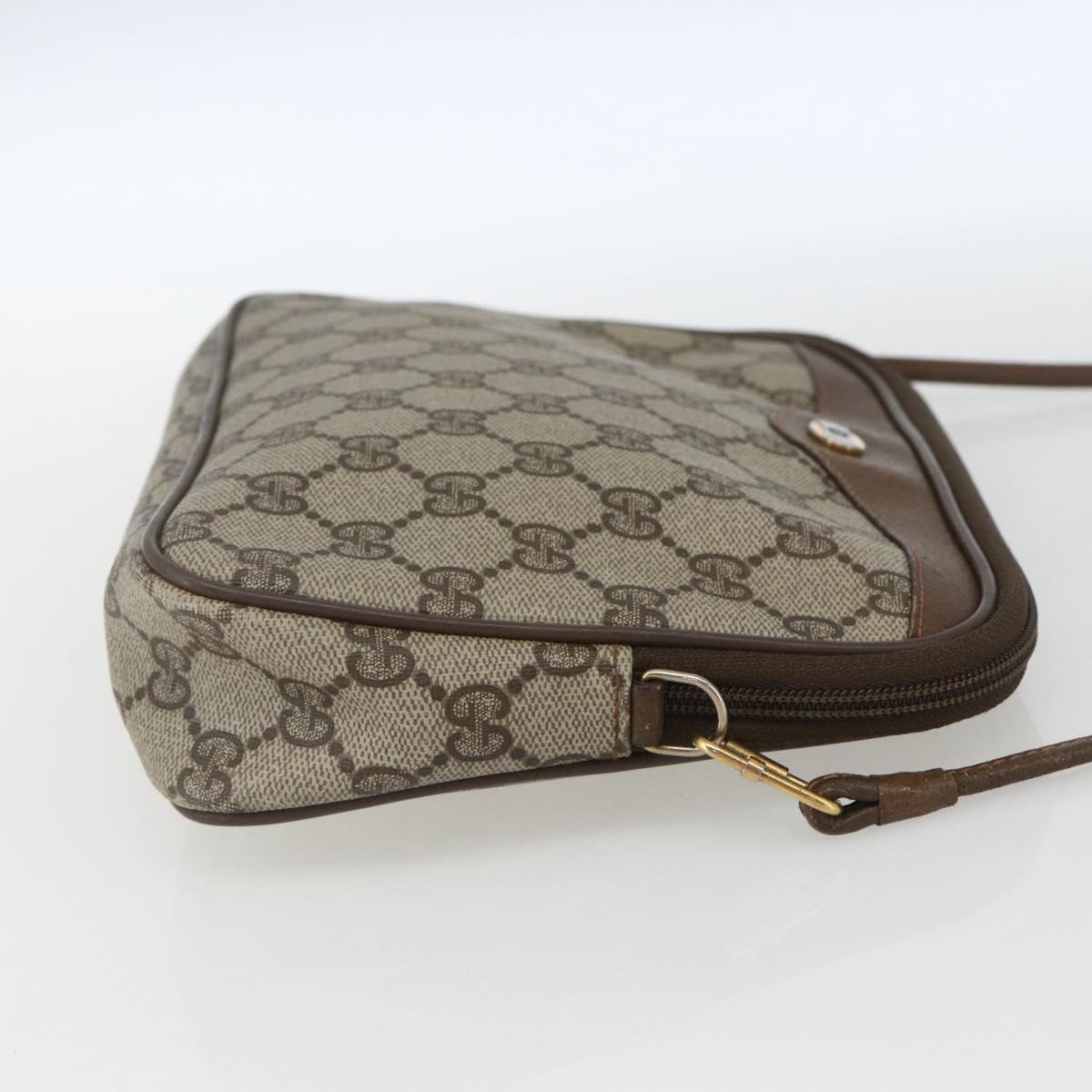 GUCCI GG Supreme Shoulder Bag PVC Beige Gold 89 02 068 Auth 163026