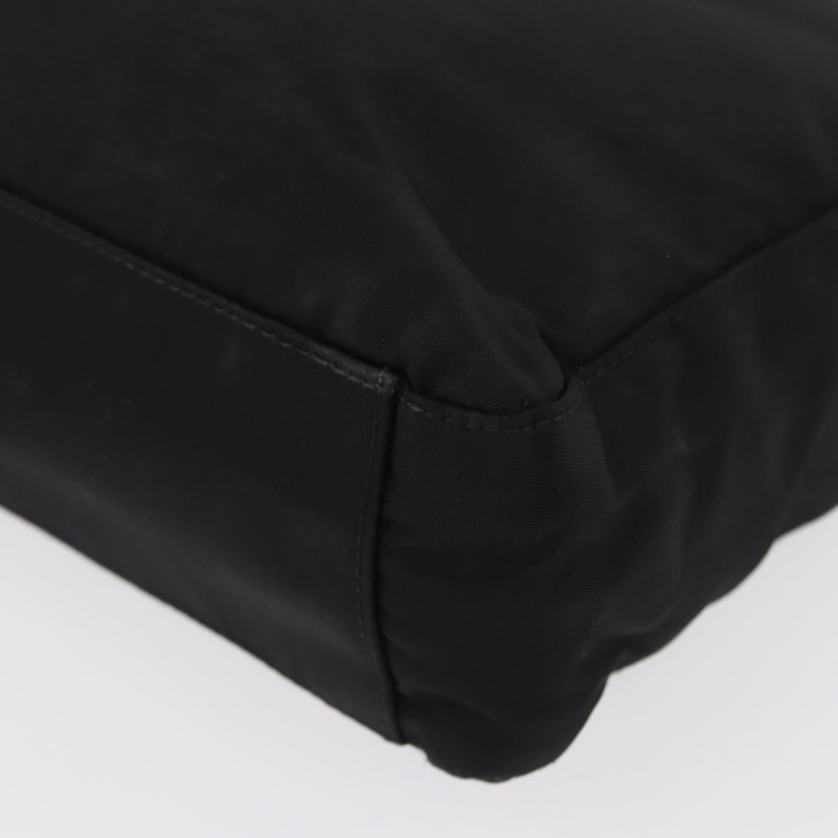 PRADA Shoulder Bag Nylon Black Silver Auth 163038