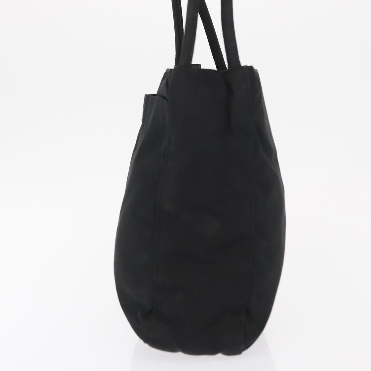 PRADA Shoulder Bag Nylon Black Silver Auth 163038