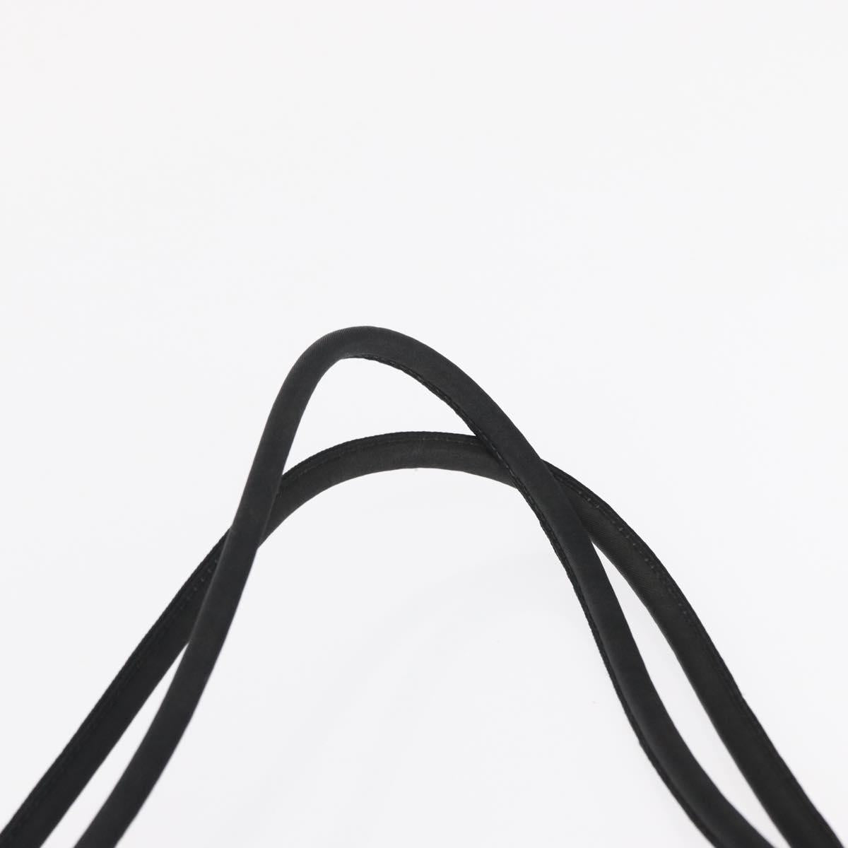 PRADA Shoulder Bag Nylon Black Silver Auth 163038