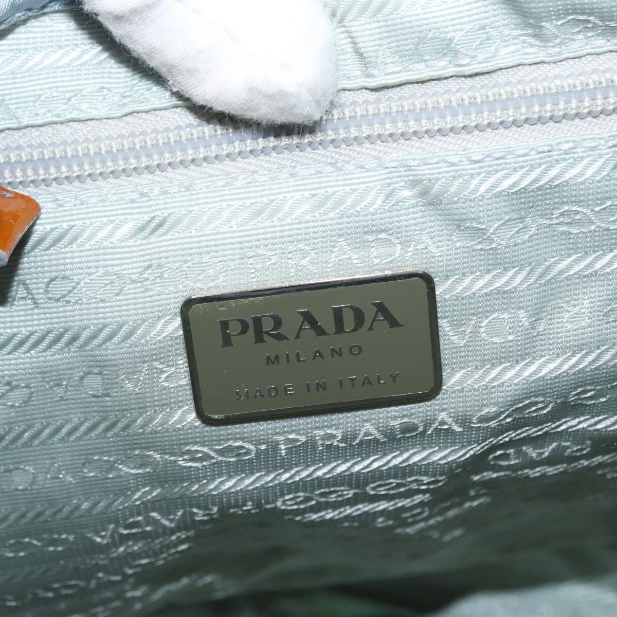 PRADA Backpack Nylon Light Blue Silver Auth 163044