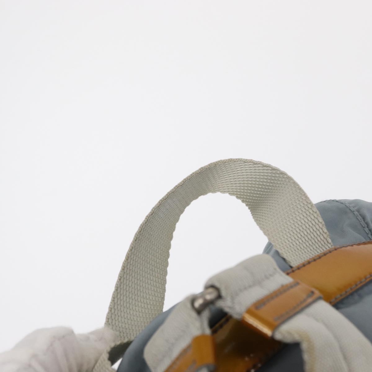 PRADA Backpack Nylon Light Blue Silver Auth 163044