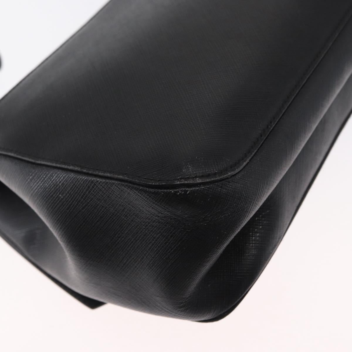 Salvatore Ferragamo Gancini Shoulder Bag Leather Black Silver Auth 163053