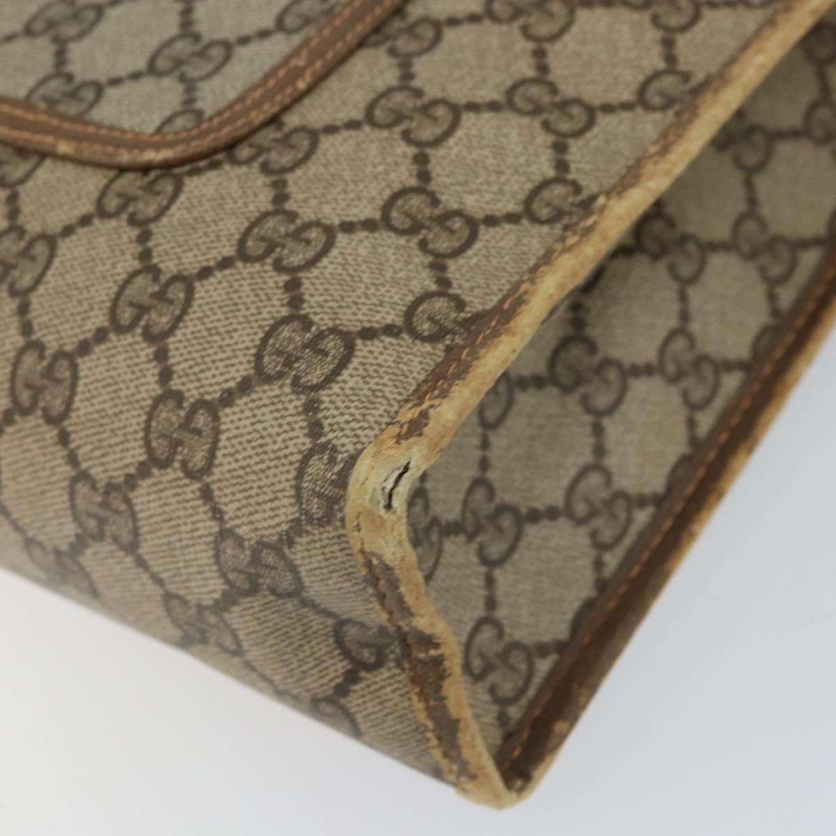 GUCCI GG Supreme Web Sherry Line Tote Bag PVC Beige Red 89 02 997 Auth 163056