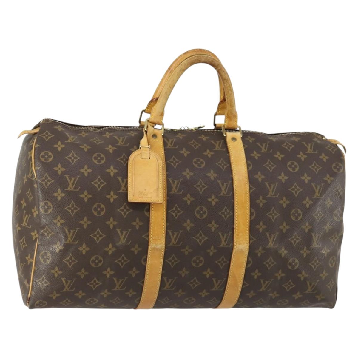 LOUIS VUITTON Monogram Keepall 50 Boston Bag M41426 LV Auth 163059