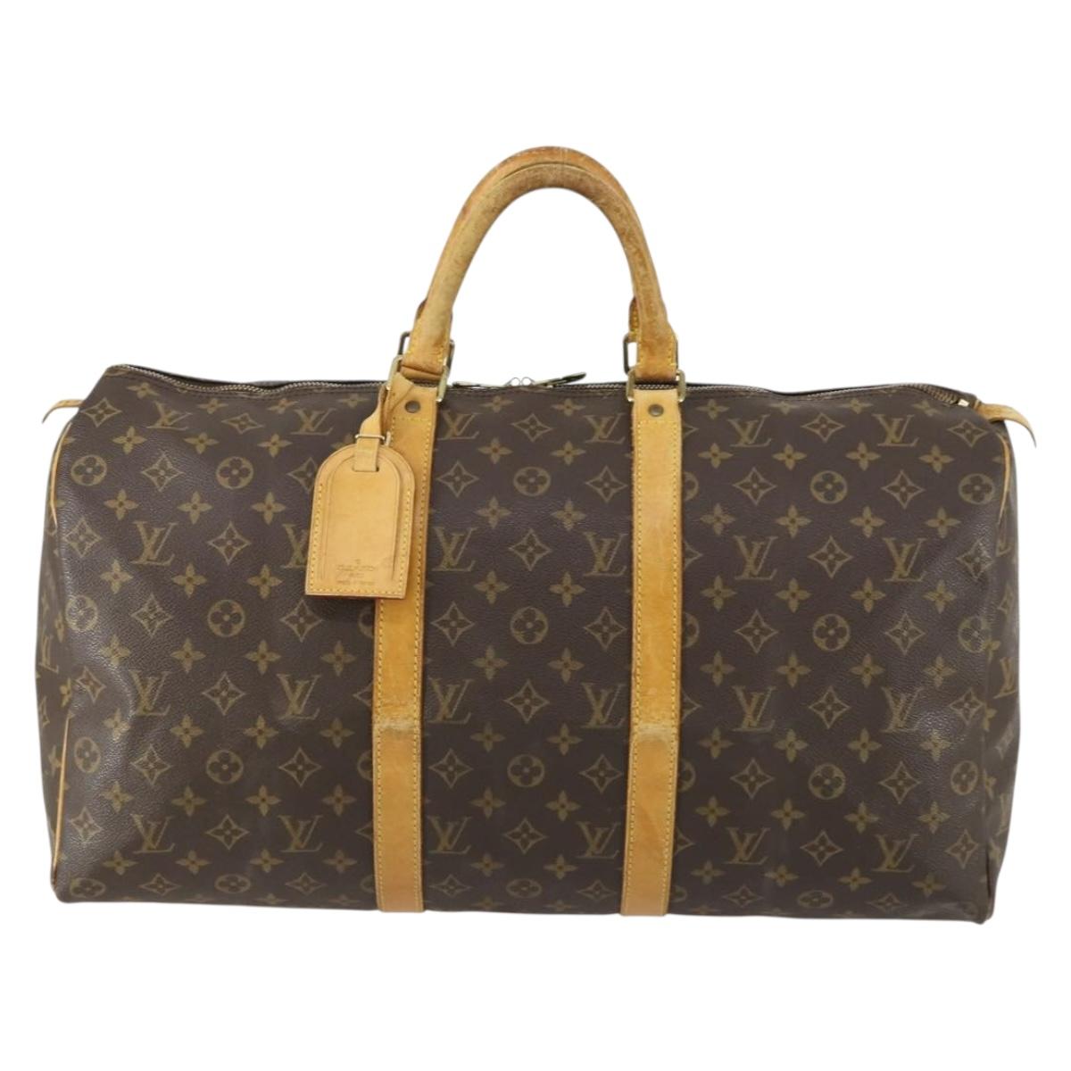LOUIS VUITTON Monogram Keepall 50 Boston Bag M41426 LV Auth 163059