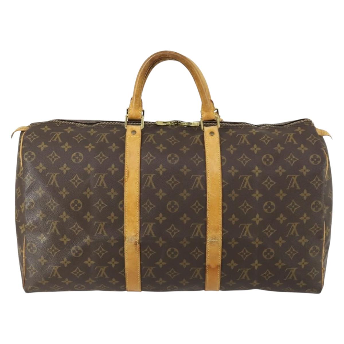LOUIS VUITTON Monogram Keepall 50 Boston Bag M41426 LV Auth 163059