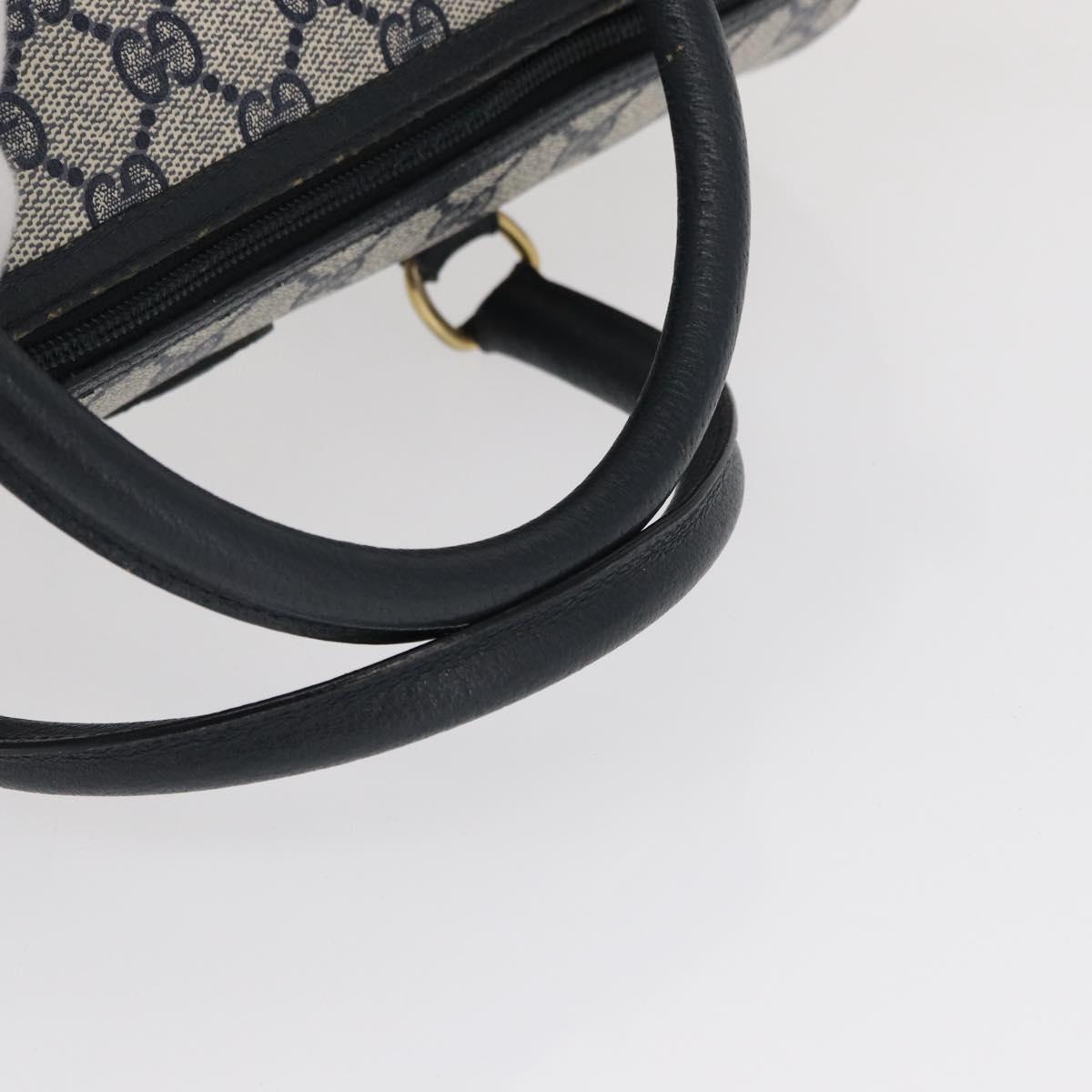 GUCCI GG Supreme Boston Bag PVC Navy Gold 002 39 6842 Auth 163068