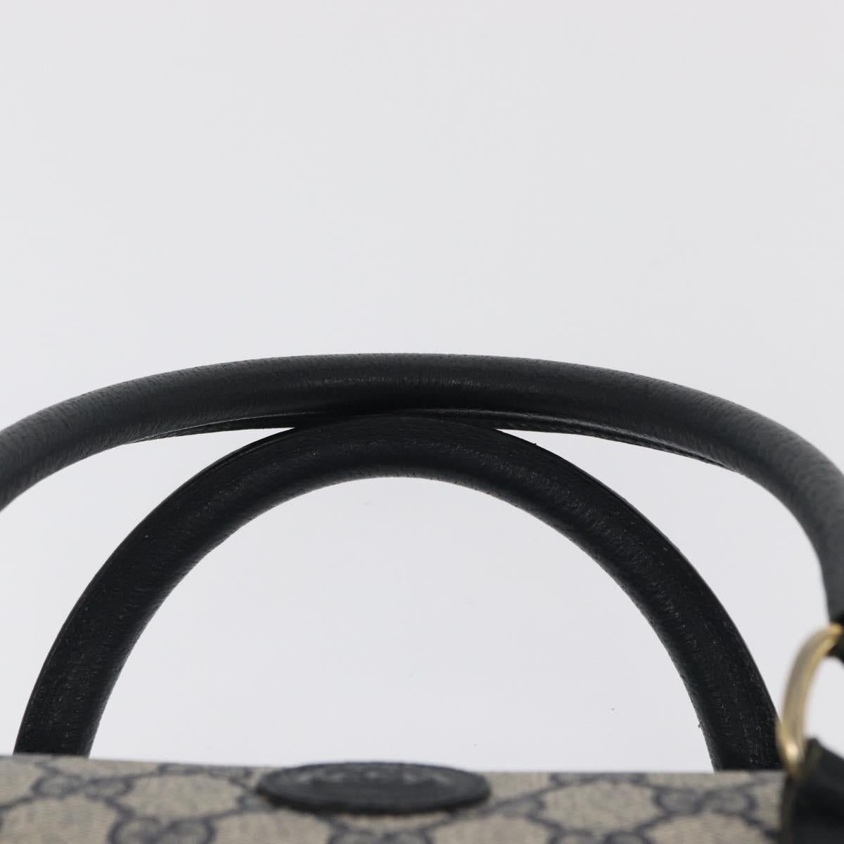GUCCI GG Supreme Boston Bag PVC Navy Gold 002 39 6842 Auth 163068