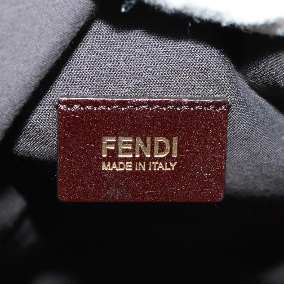 FENDI Zucca Canvas Shoulder Bag PVC Black Brown Auth 163081V