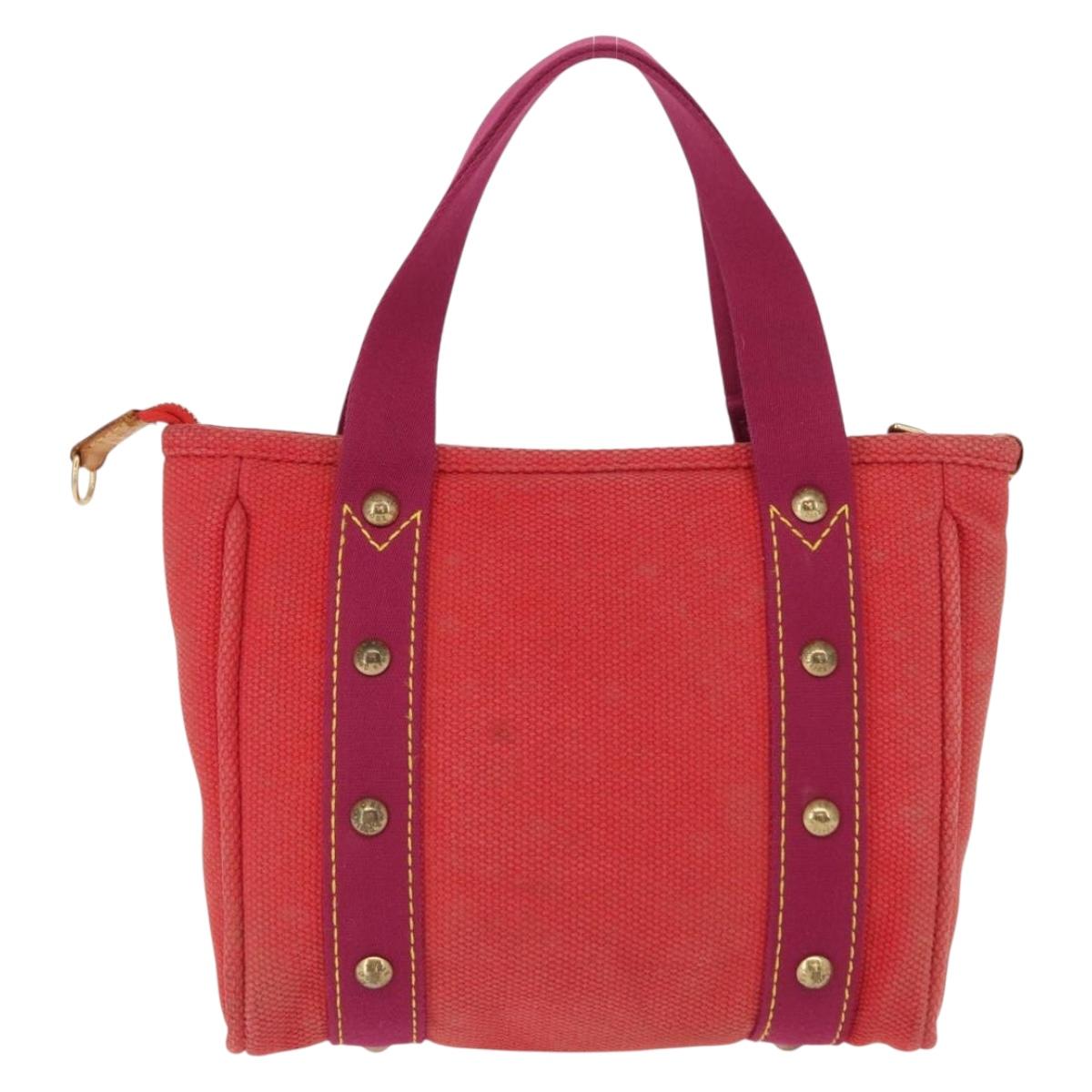 LOUIS VUITTON Antigua Cabas PM Tote Bag Canvas Rouge M40037 LV Auth 163083