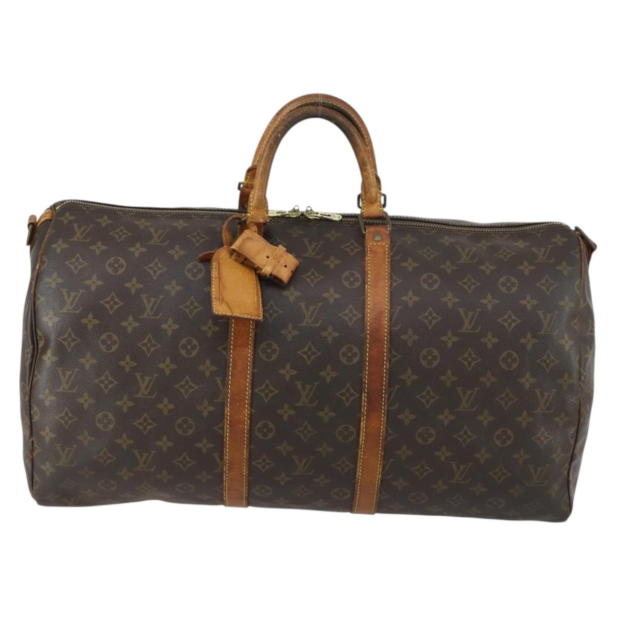 LOUIS VUITTON Monogram Keepall Bandouliere 55 Boston Bag M41414 LV Auth 163092