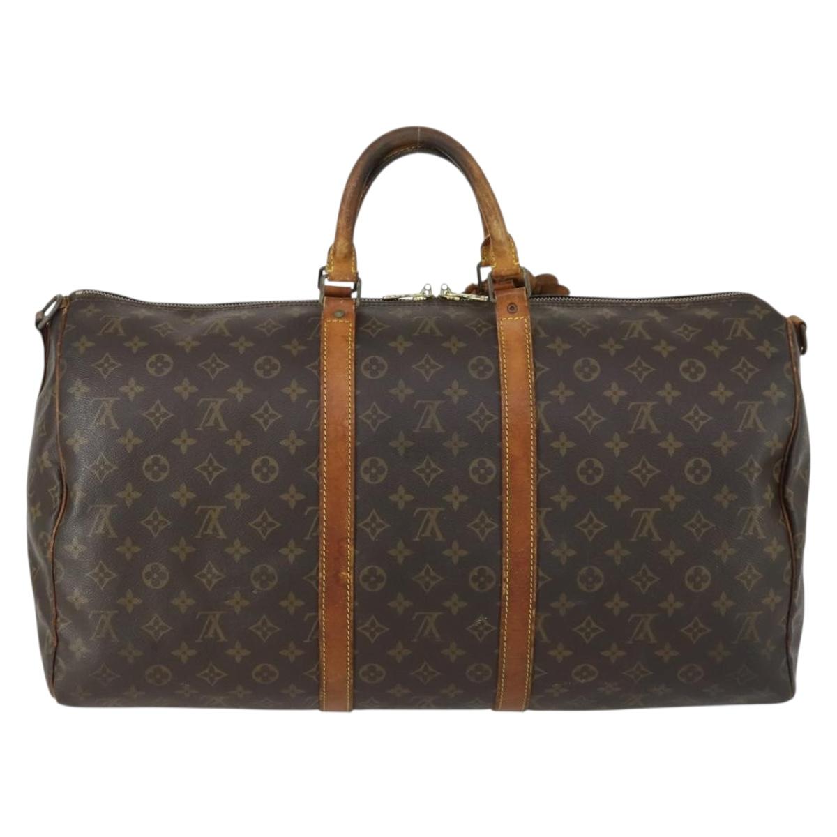 LOUIS VUITTON Monogram Keepall Bandouliere 55 Boston Bag M41414 LV Auth 163092