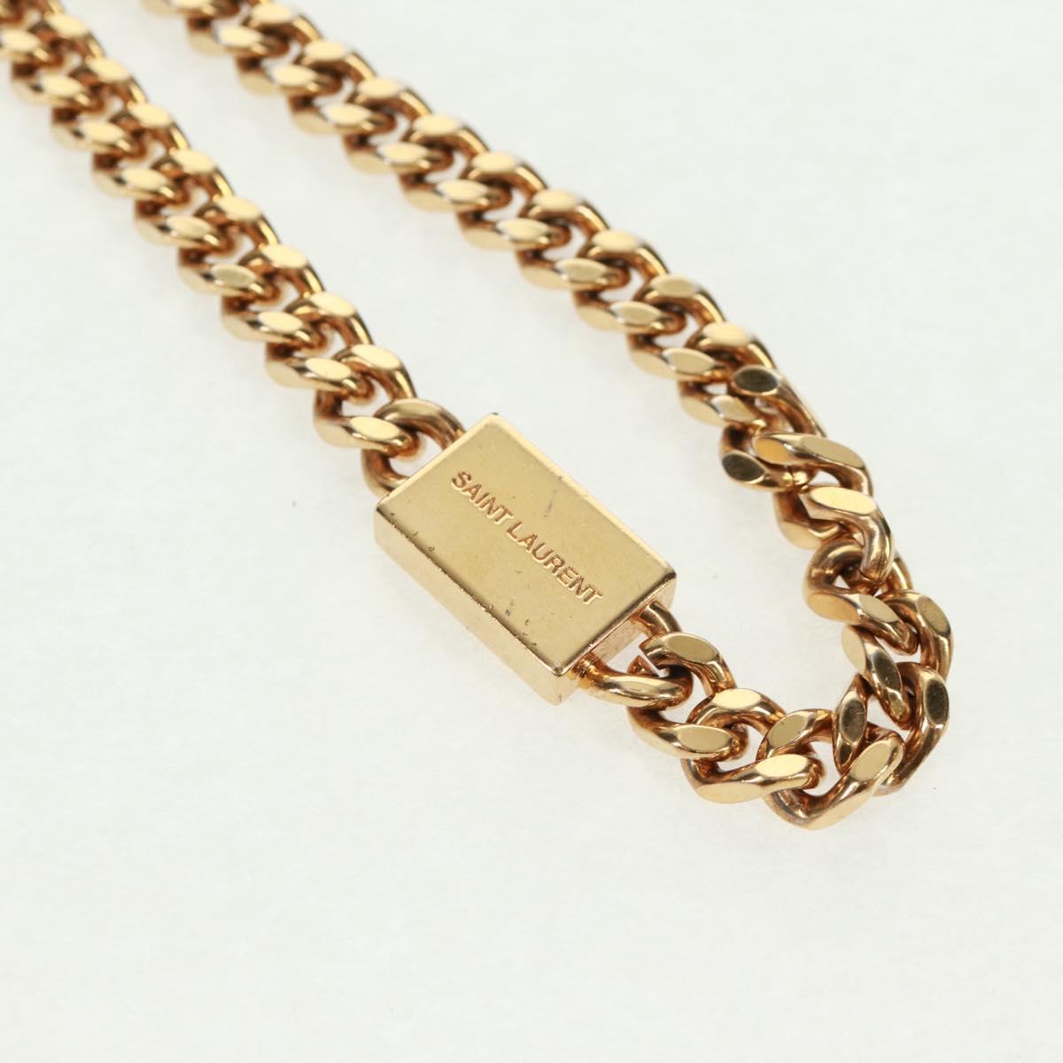 SAINT LAURENT Chain Kate Shoulder Bag Leather Blue Gold Auth 163093SAV