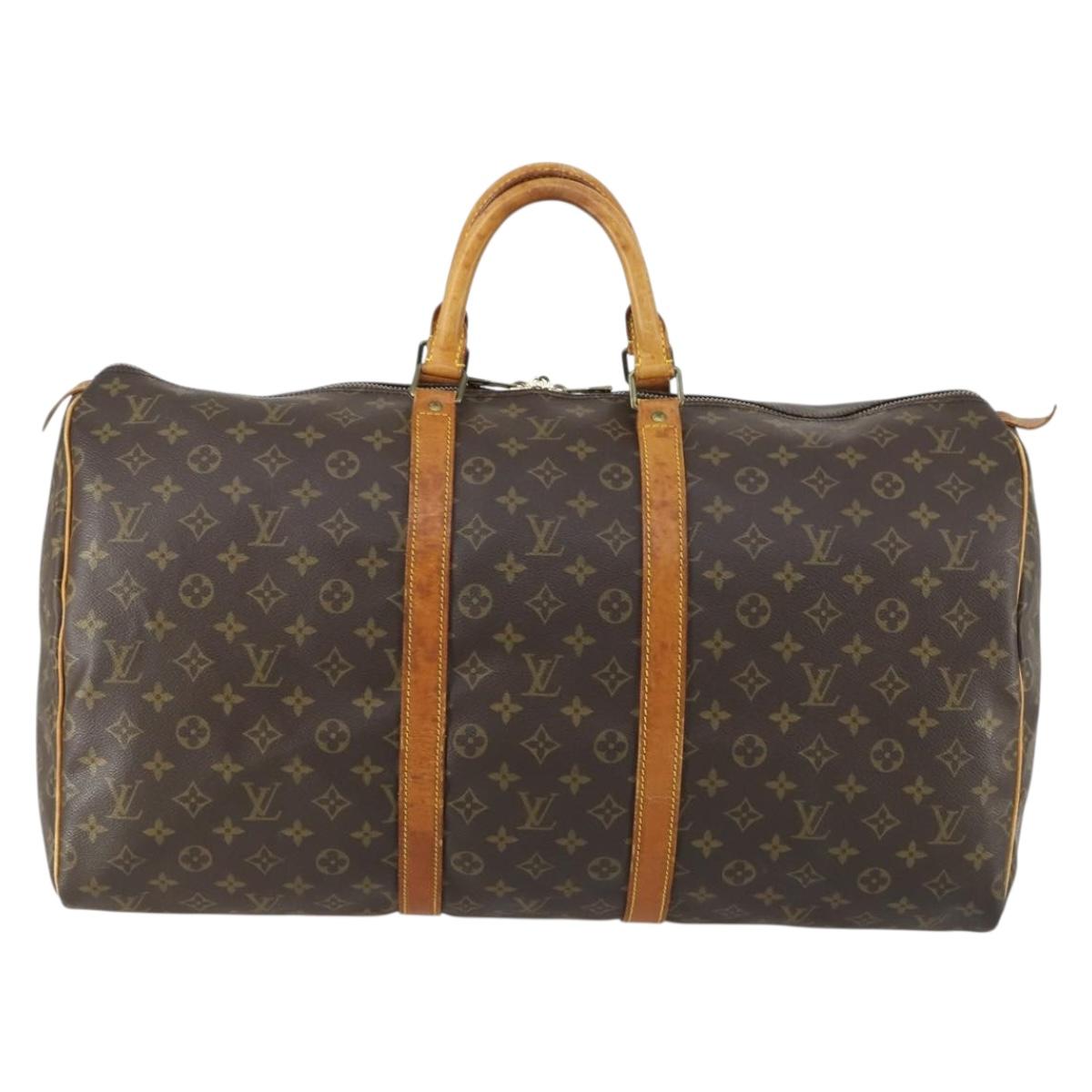 LOUIS VUITTON Monogram Keepall 55 Boston Bag M41424 LV Auth 163097