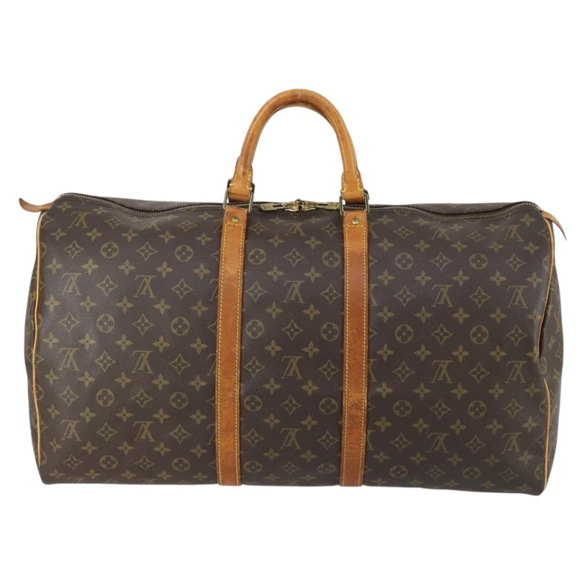 LOUIS VUITTON Monogram Keepall 55 Boston Bag M41424 LV Auth 163097