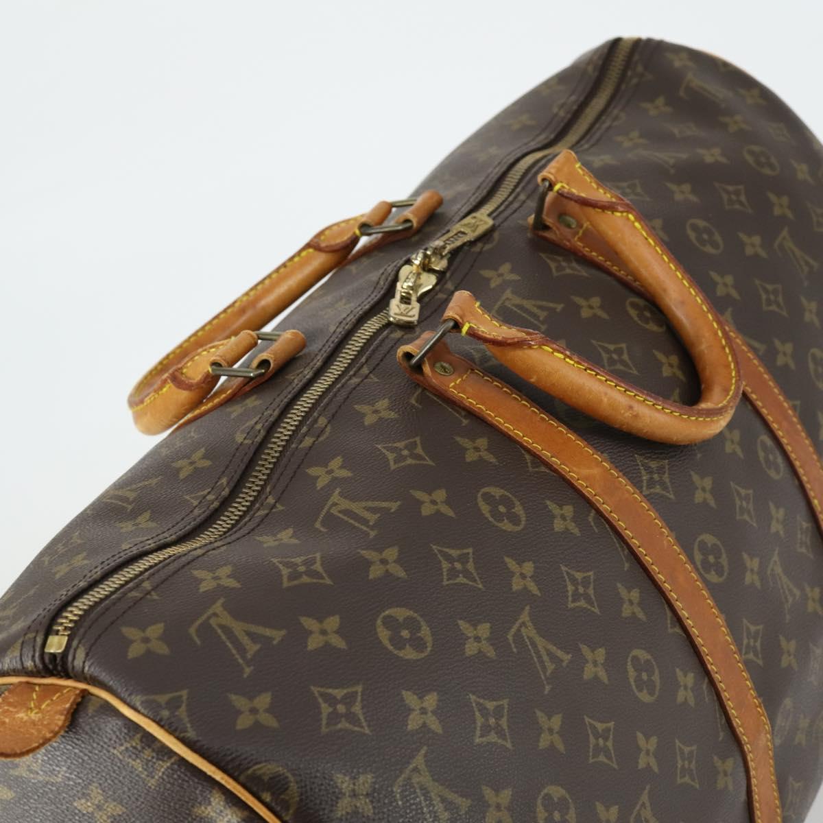 LOUIS VUITTON Monogram Keepall 55 Boston Bag M41424 LV Auth 163097