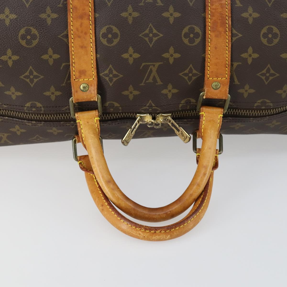 LOUIS VUITTON Monogram Keepall 55 Boston Bag M41424 LV Auth 163097