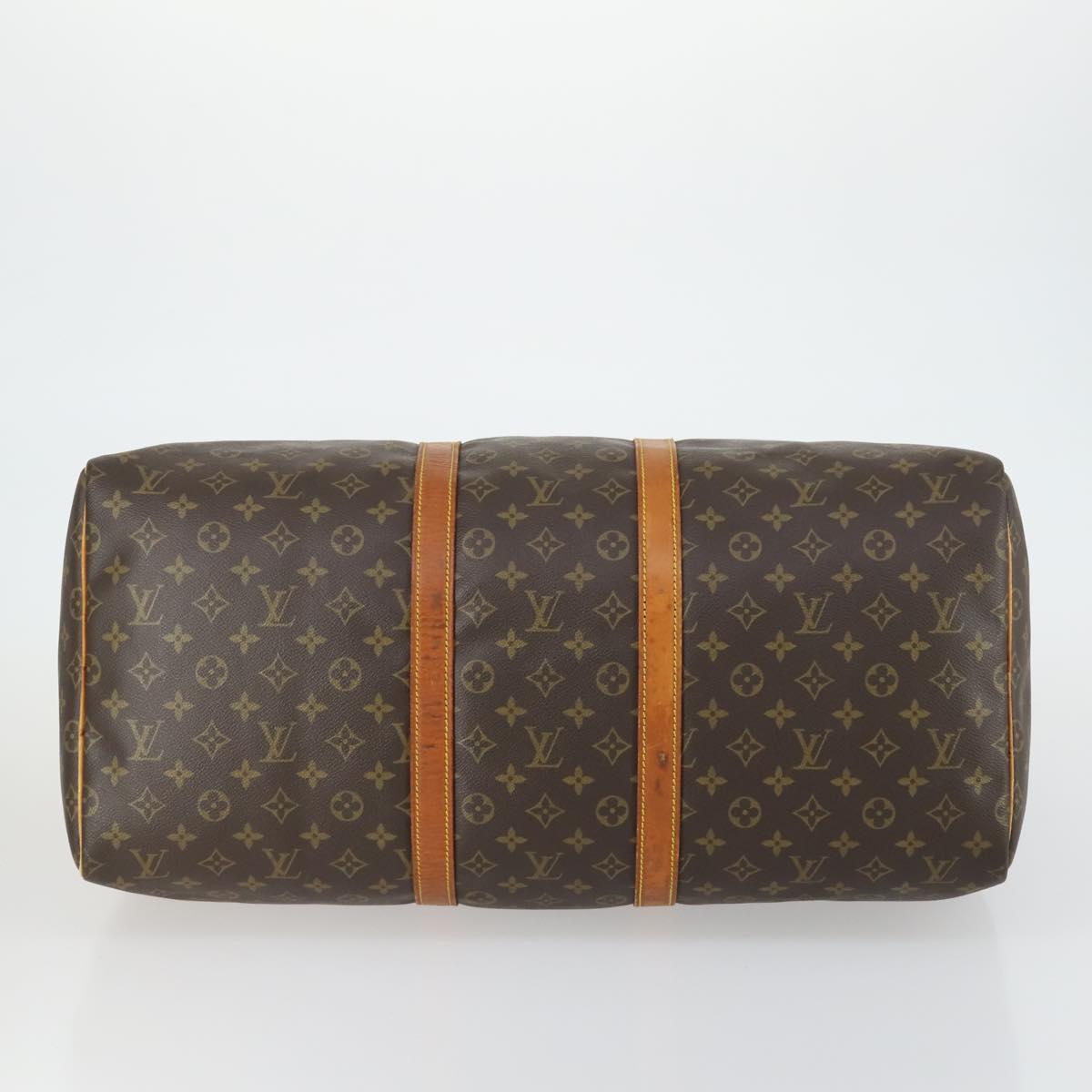 LOUIS VUITTON Monogram Keepall 55 Boston Bag M41424 LV Auth 163097