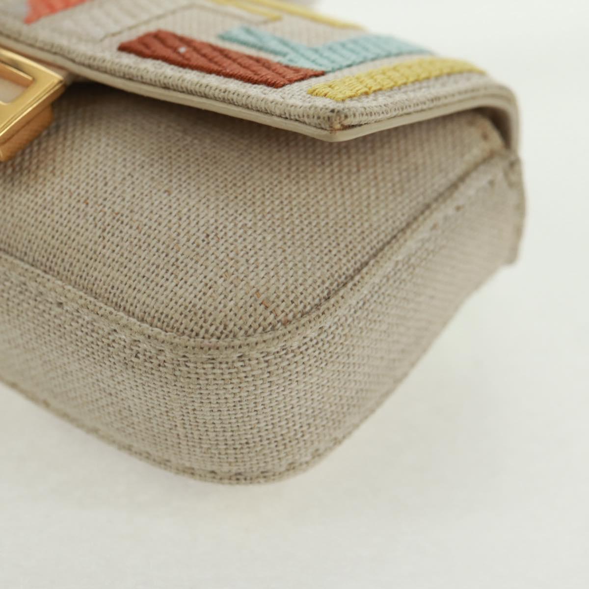 FENDI Zucca Canvas Micro Bucket Charm Multicolor Gold Auth 163112SAM