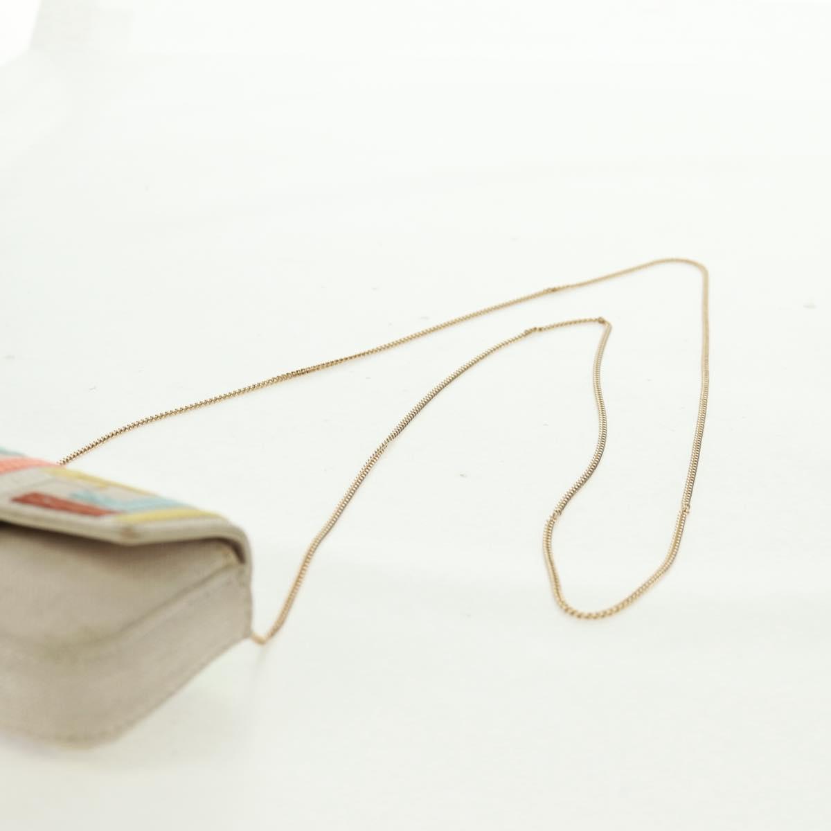 FENDI Zucca Canvas Micro Bucket Charm Multicolor Gold Auth 163112SAM