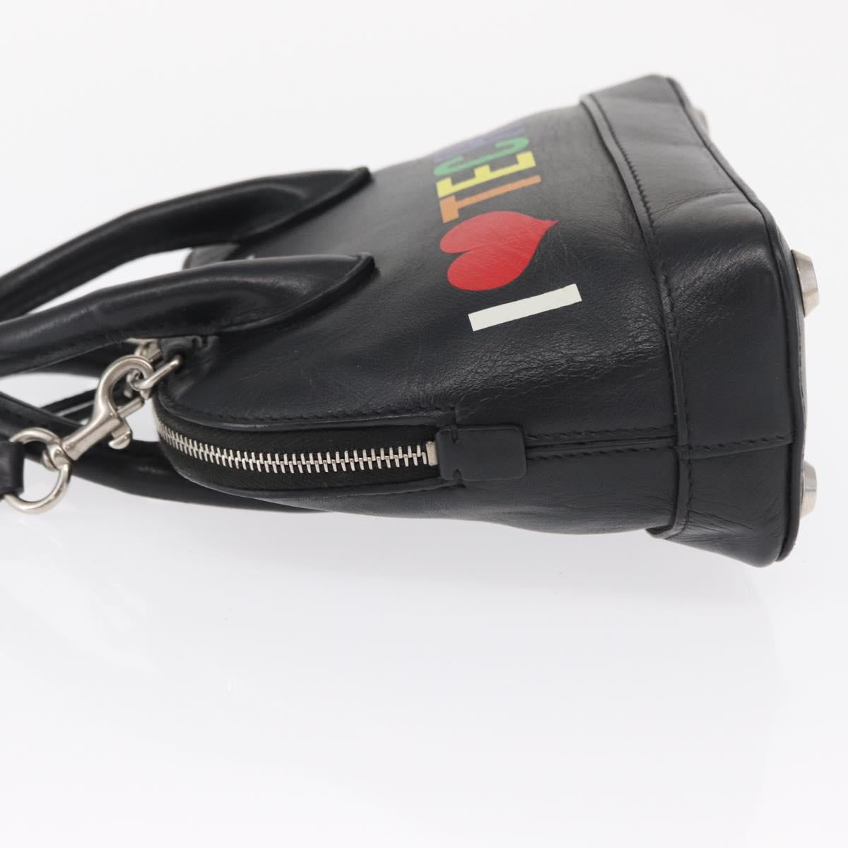 BALENCIAGA I LOVE TECHNO Villetop Handle XXS Bag Black 550646 Auth 163114V