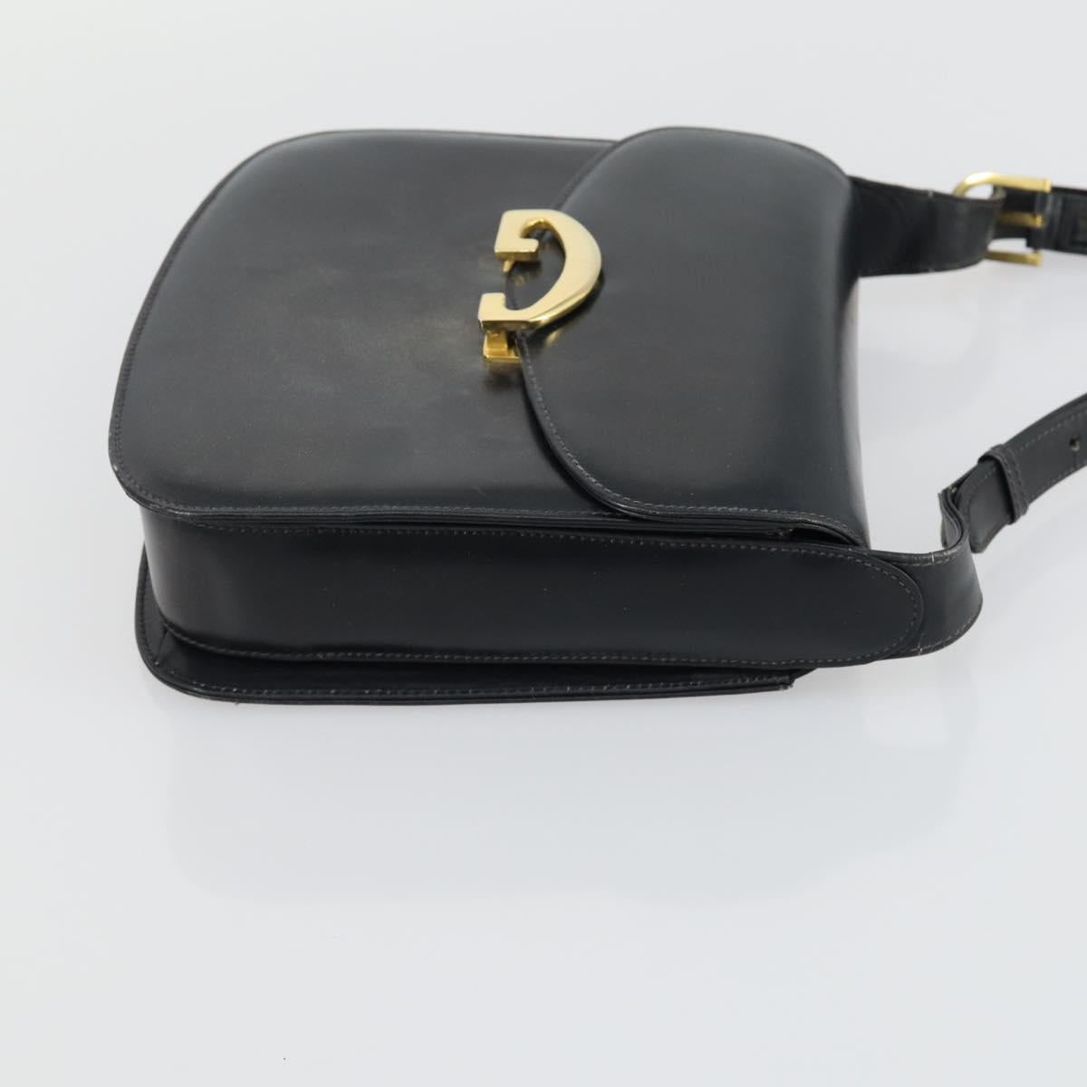 GUCCI Shoulder Bag Leather 2 Set Black Auth 163116