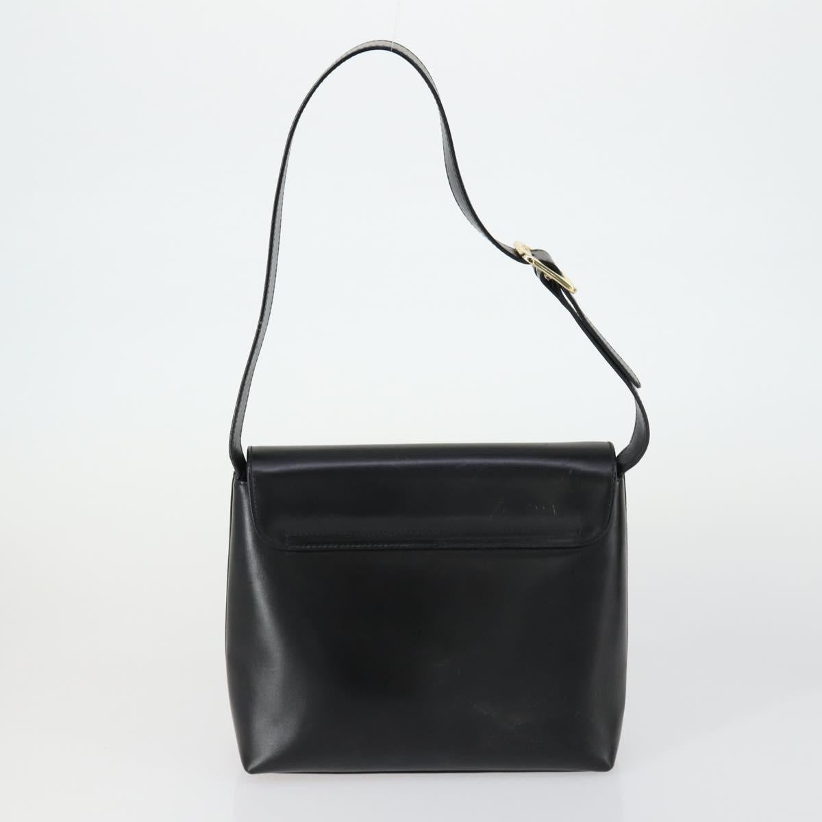 GUCCI Shoulder Bag Leather 2 Set Black Auth 163116