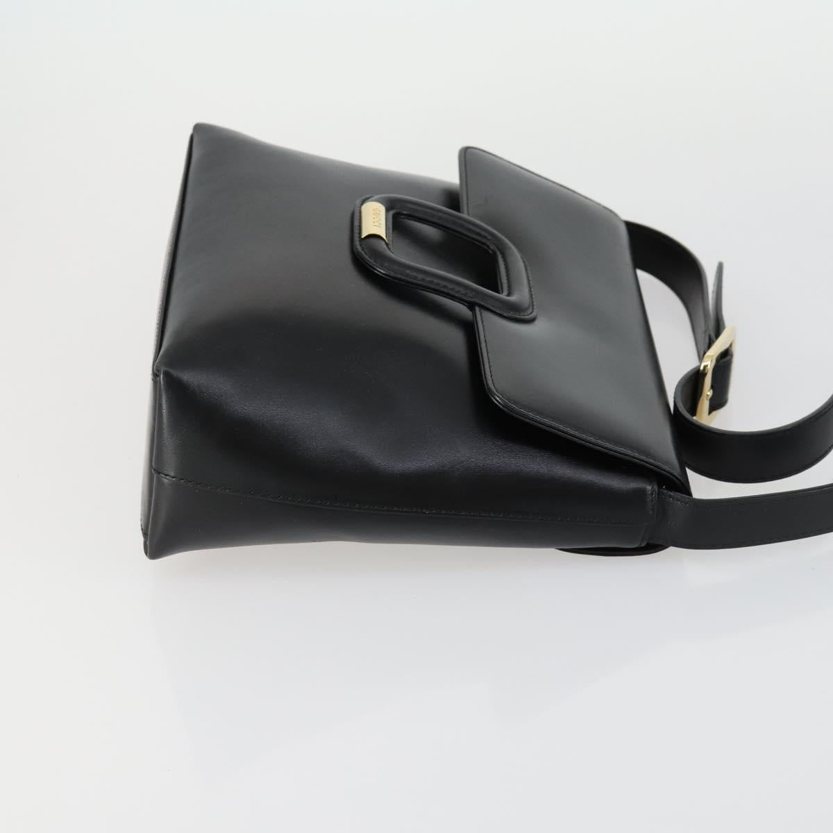 GUCCI Shoulder Bag Leather 2 Set Black Auth 163116