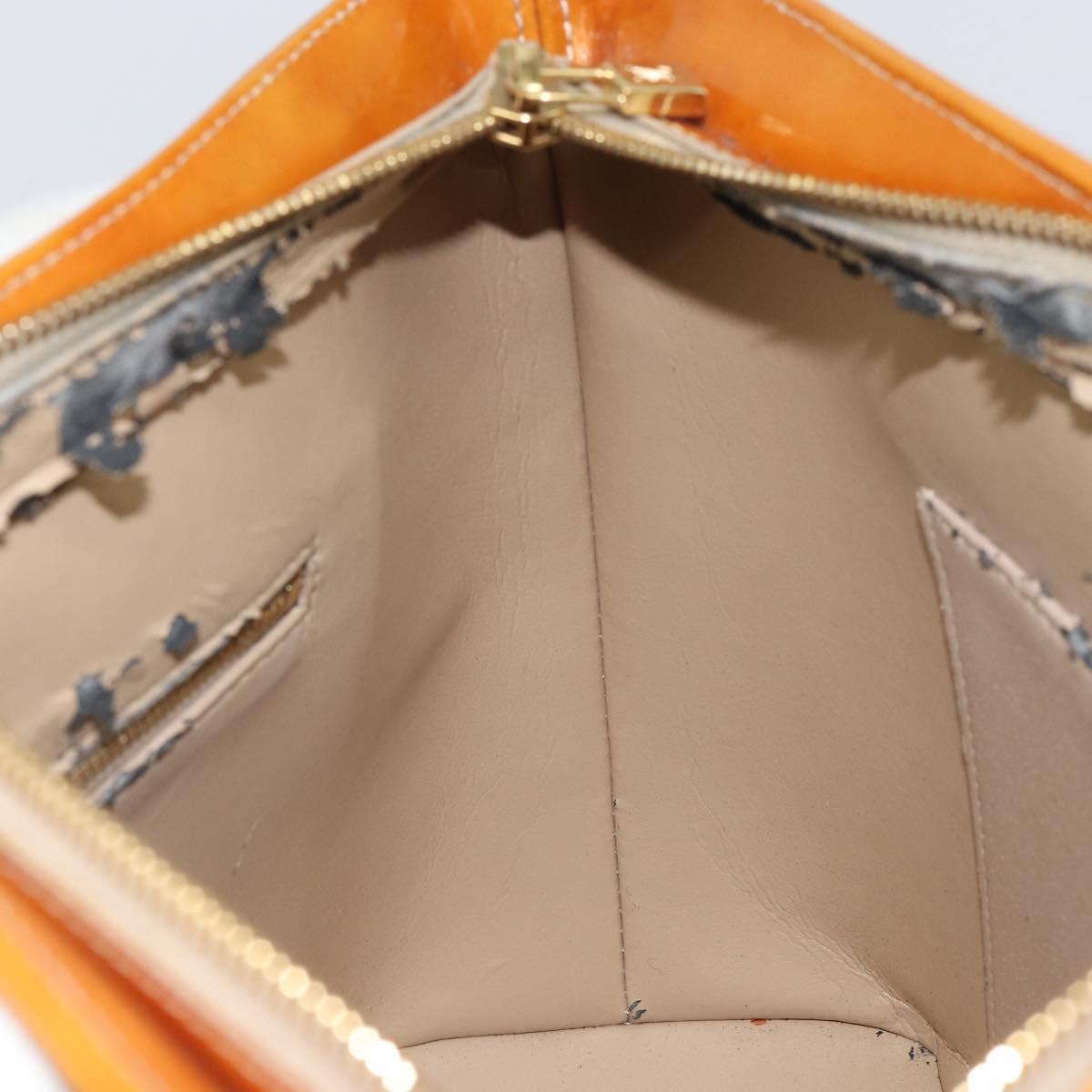 LOUIS VUITTON Monogram Vernis Houston Hand Bag Beige M91004 LV Auth 163133