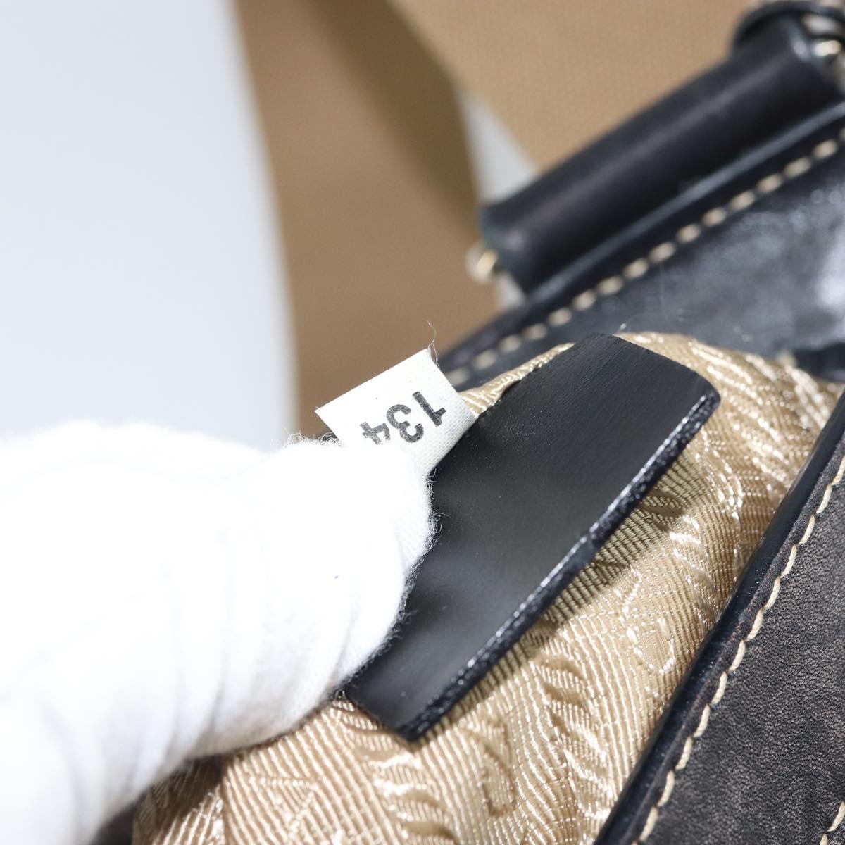 PRADA Shoulder Bag Canvas Beige Gold Auth 163147