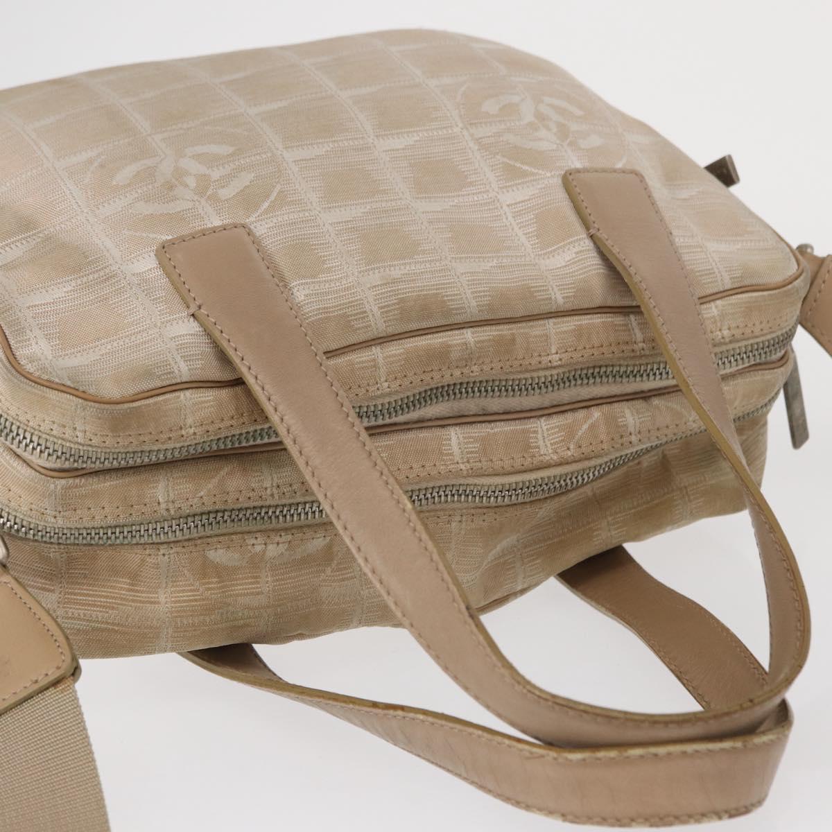 CHANEL New Travel line Hand Bag 2wat Beige CC Auth 163150