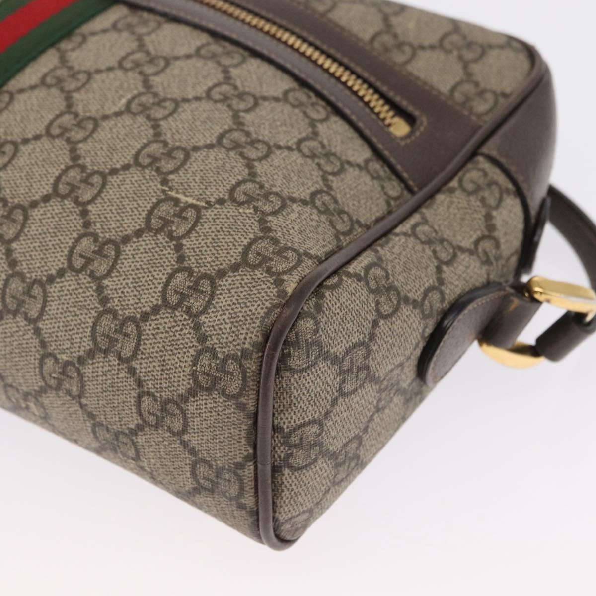 GUCCI Ophidia GG Supreme Web Sherry Line Bag PVC Beige 517080 Auth 163153