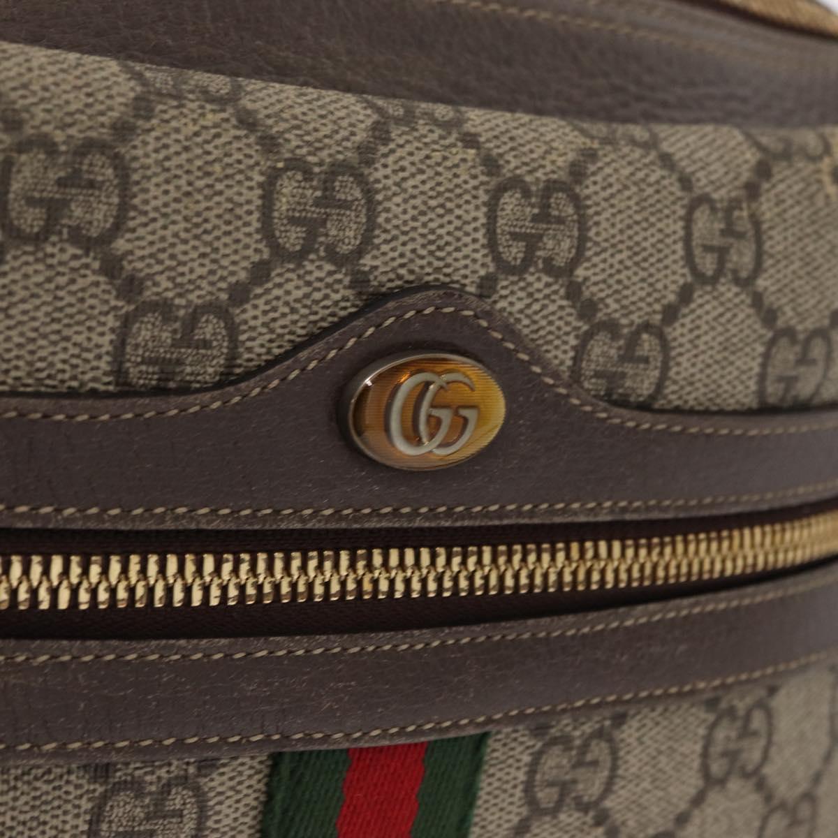 GUCCI Ophidia GG Supreme Web Sherry Line Bag PVC Beige 517080 Auth 163153