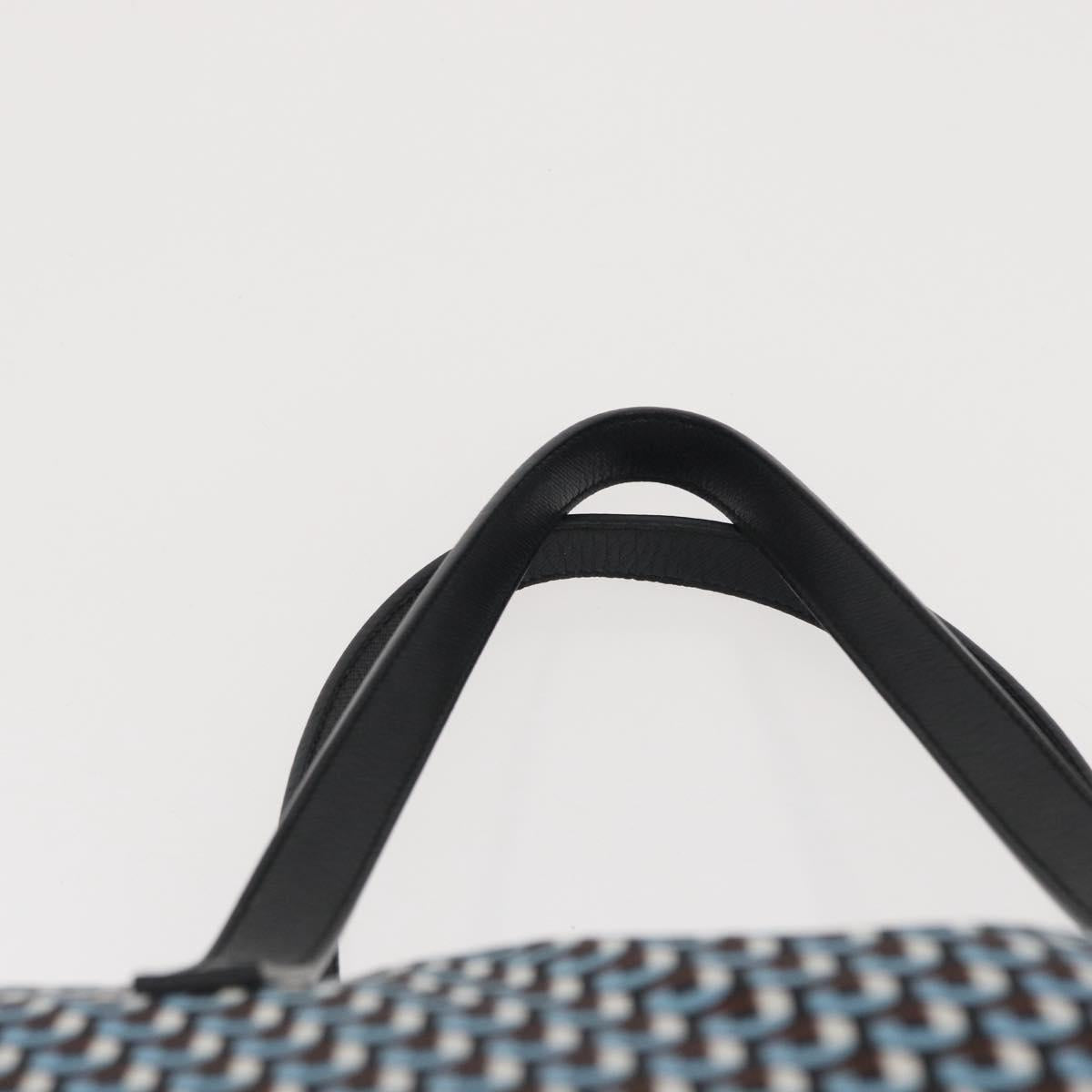 PRADA Tote Bag Nylon Light Blue Silver Auth 163159