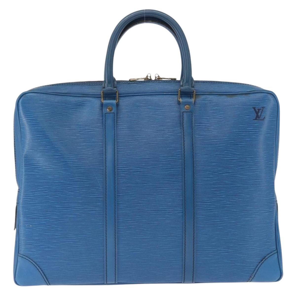 LOUIS VUITTON Epi Porte Documents Voyage Business Bag Blue M54475 Auth 163171