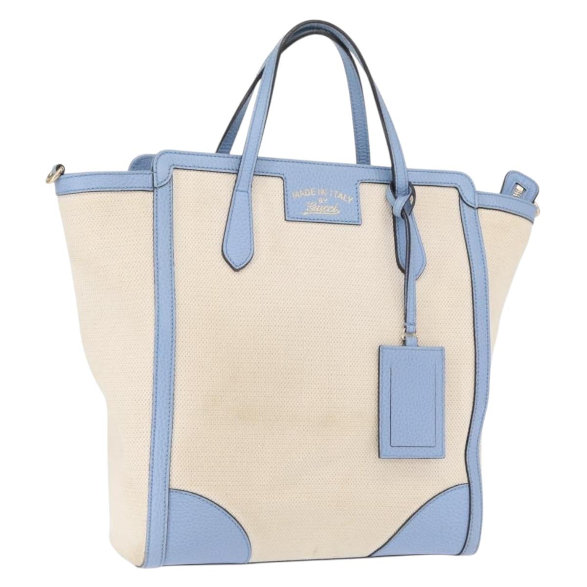 GUCCI Swing Hand Bag Canvas Beige Gold 368824 Auth 163172