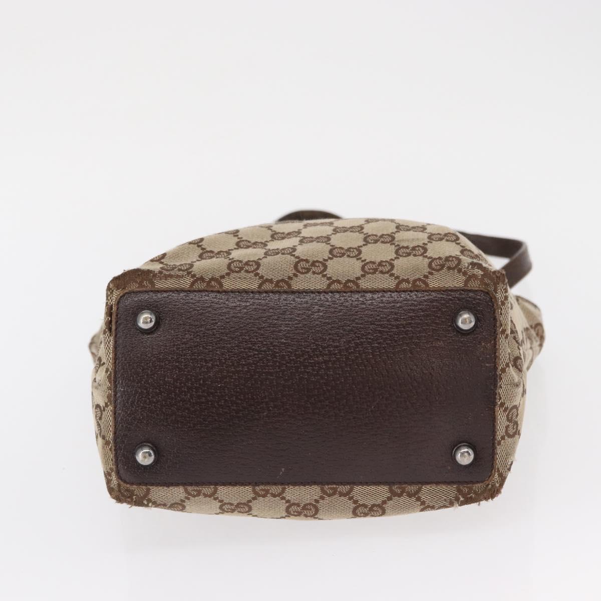 GUCCI GG Canvas Tote Bag Beige Silver 120840 Auth 163173