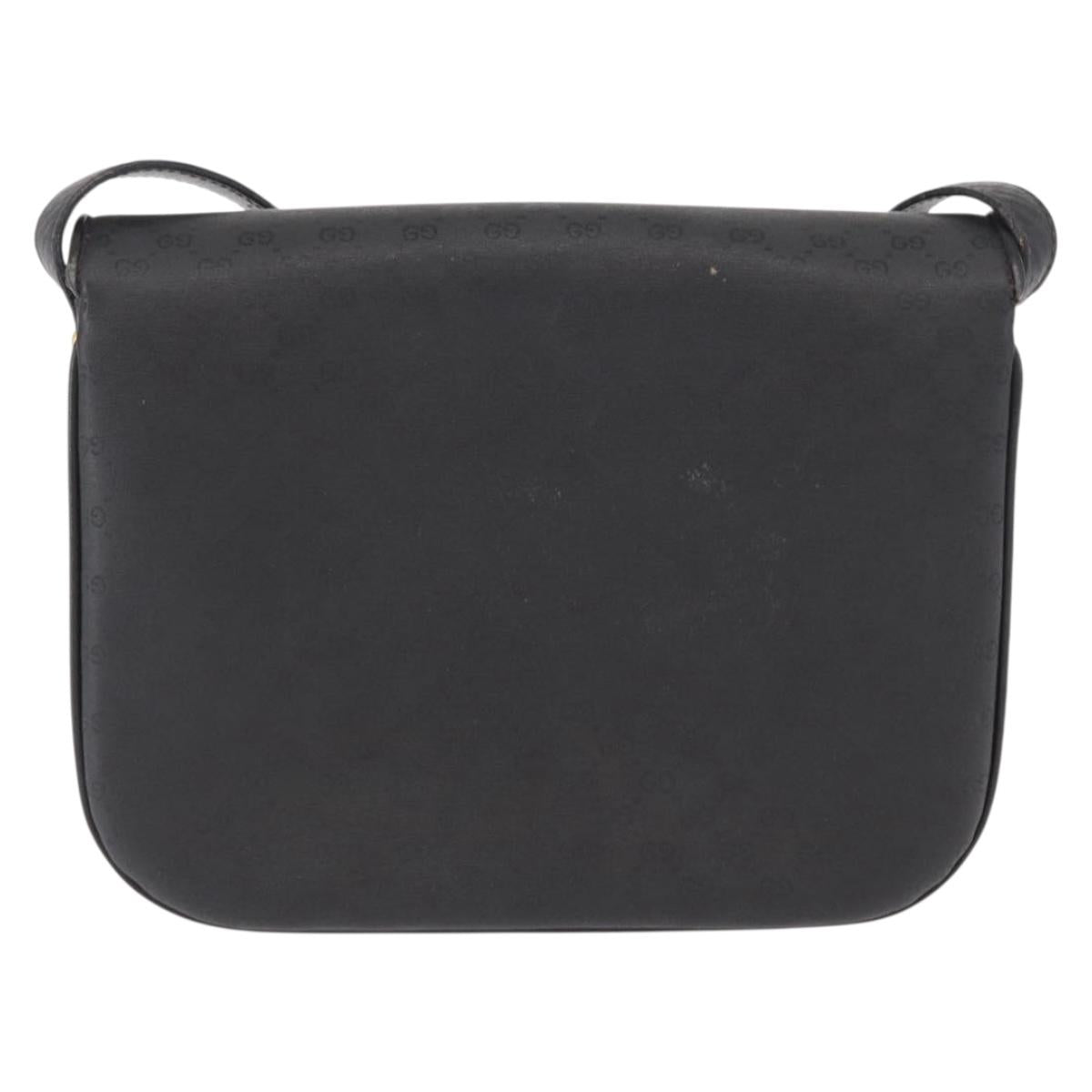 GUCCI Micro GG Supreme Shoulder Bag PVC Black Gold 001 406 1780 Auth 163182