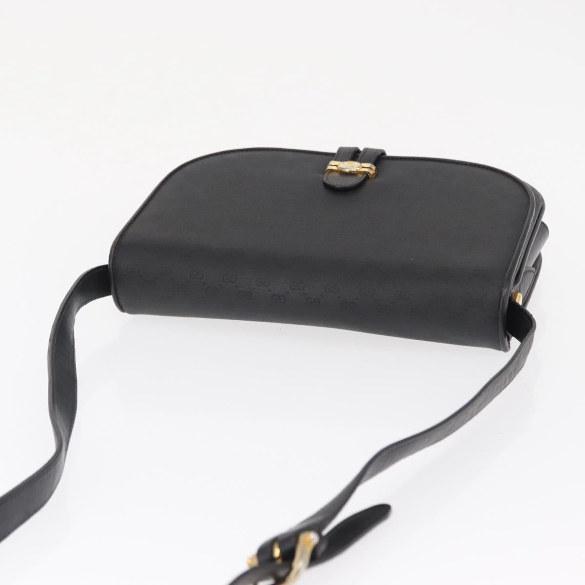 GUCCI Micro GG Supreme Shoulder Bag PVC Black Gold 001 406 1780 Auth 163182