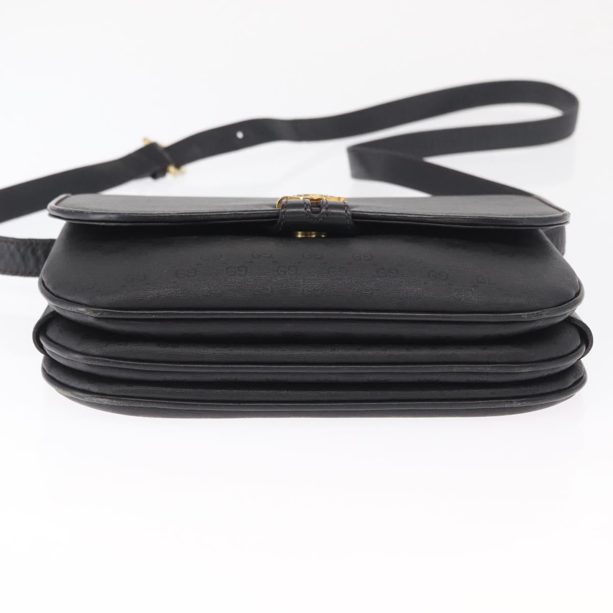 GUCCI Micro GG Supreme Shoulder Bag PVC Black Gold 001 406 1780 Auth 163182