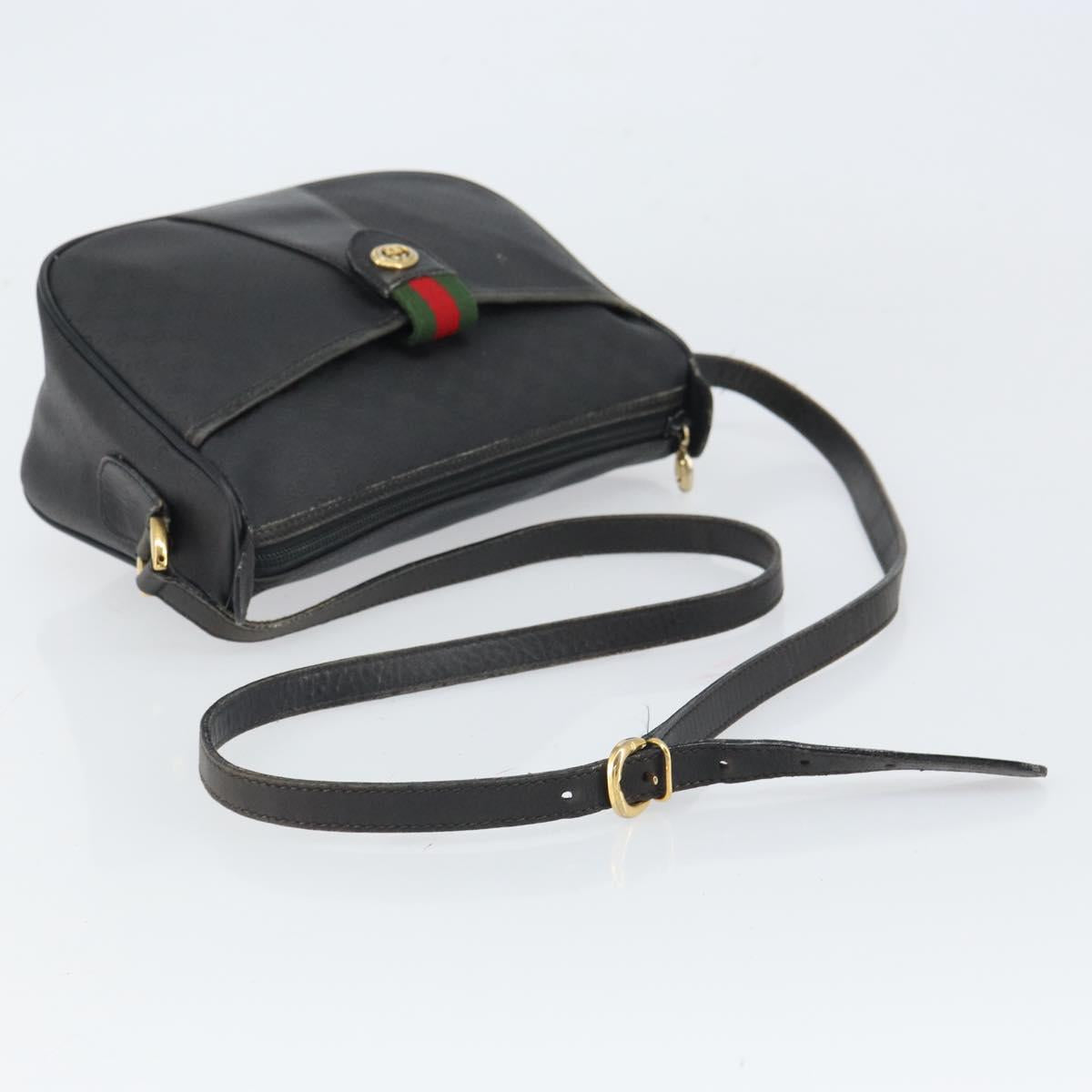 GUCCI Micro GG Supreme Web Sherry Line Bag PVC Black 001 754 6177 Auth 163185