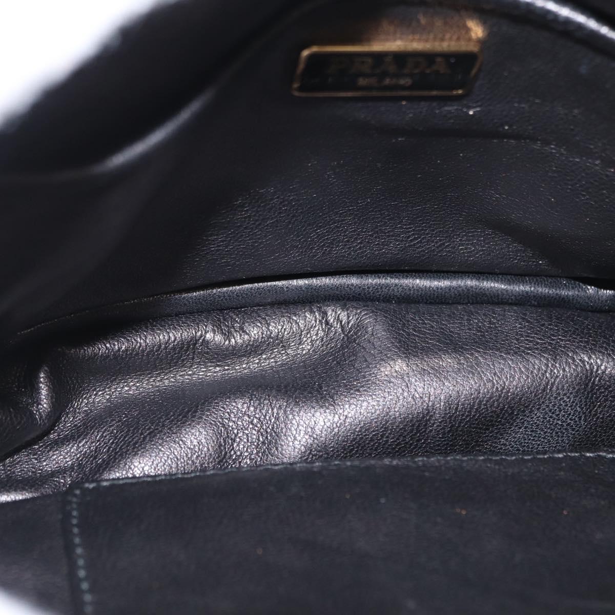 PRADA Shoulder Bag Leather Pink Gold Auth 163191
