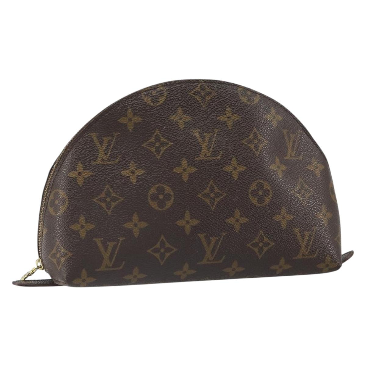 LOUIS VUITTON Monogram Trousse Demi Ronde Cosmetic Pouch M47520 LV Auth 163194