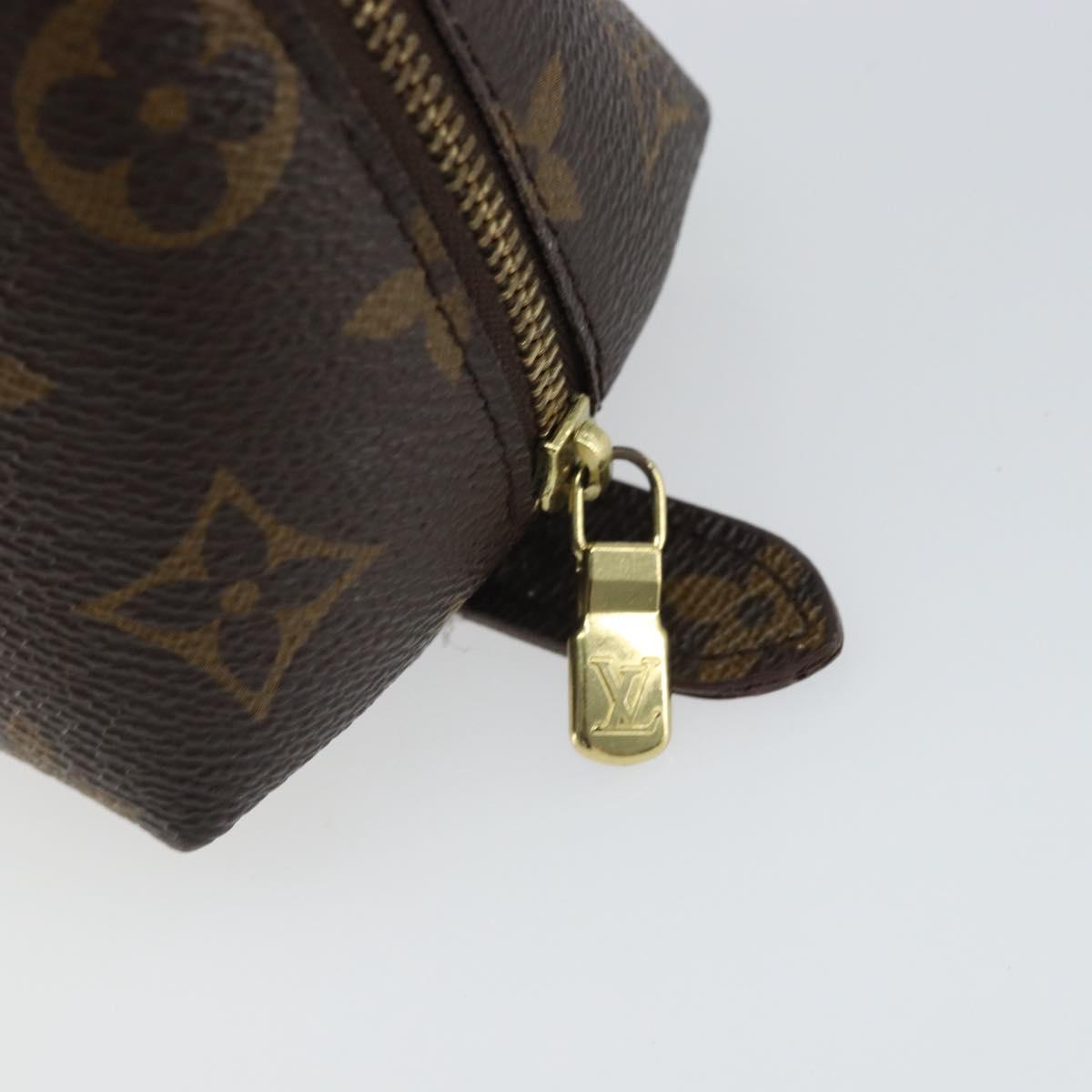 LOUIS VUITTON Monogram Trousse Demi Ronde Cosmetic Pouch M47520 LV Auth 163194